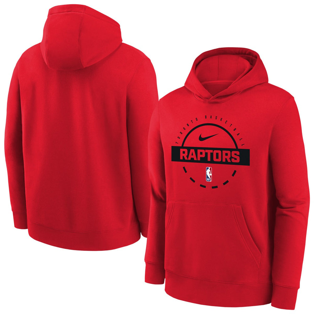 Nike - Toronto Raptors Youth 2025/26 Club Fleece Practice Hoodie - Red