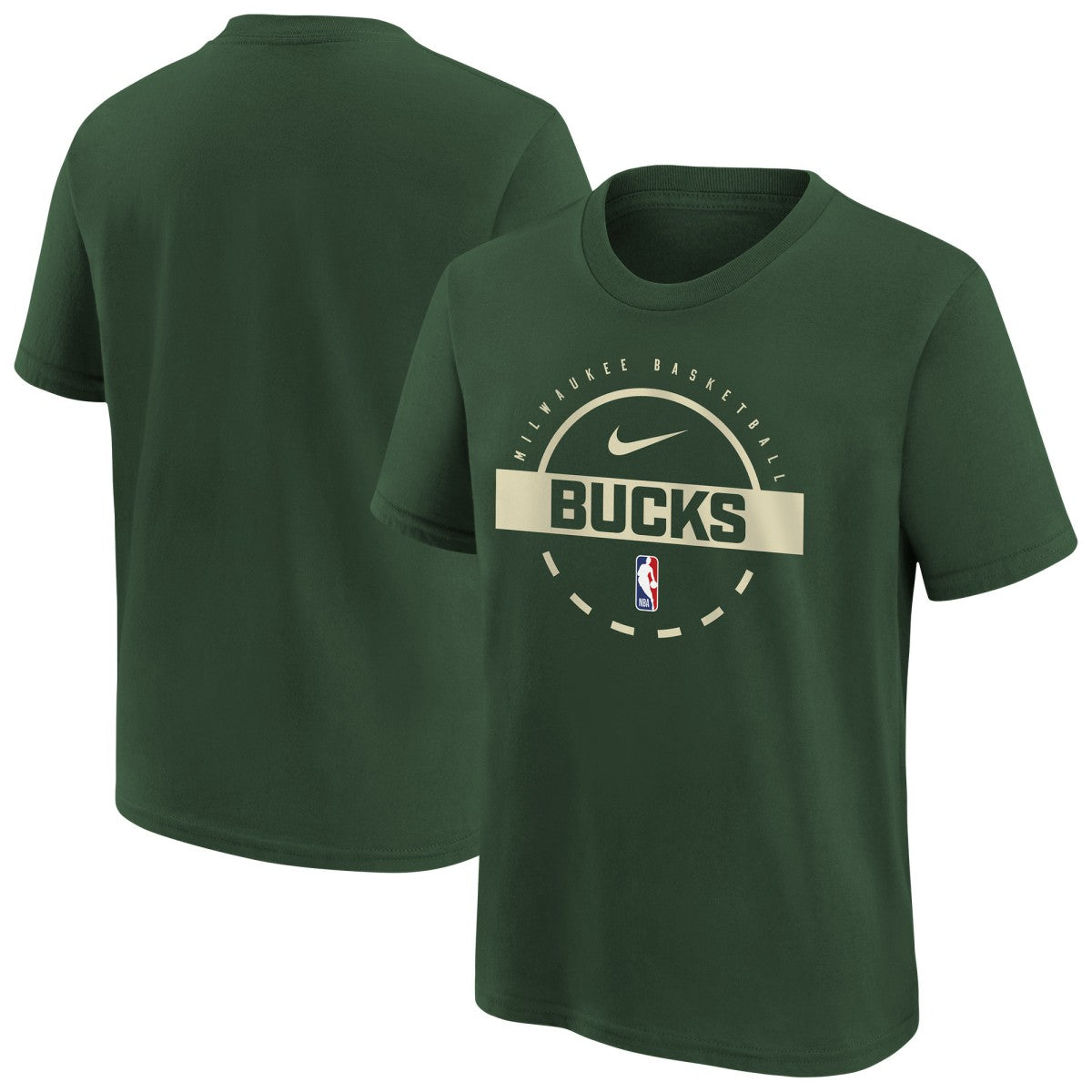 Nike - Milwaukee Bucks Youth Practice T-Shirt - Hunter Green