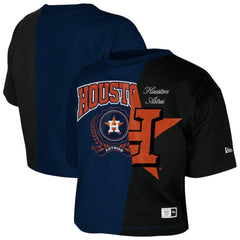 Houston Astros New Era Women's Upcycled Colorblocked Boxy Cropped T-Shirt Near Me