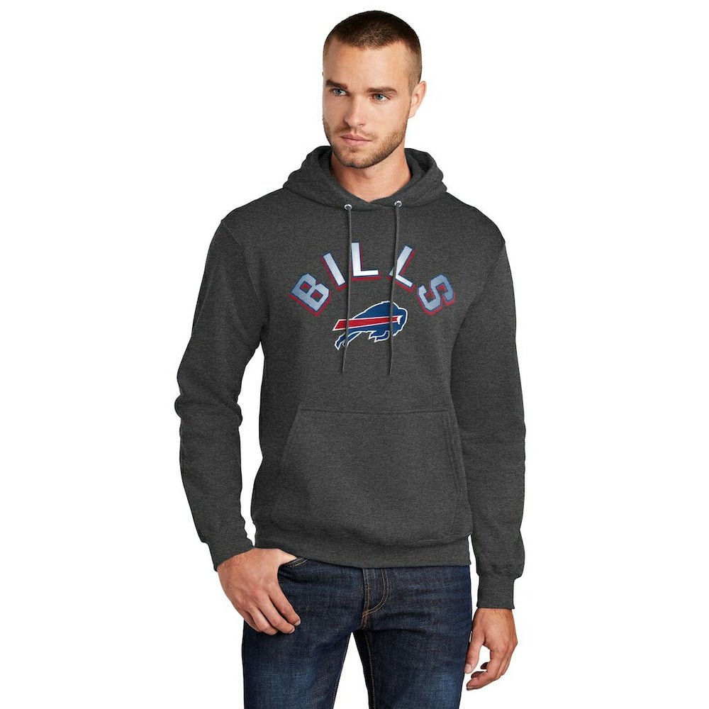 Buffalo Bills Starter Arch Over Logo Pullover Hoodie Charcoal - NFL
