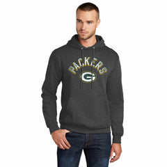 Green Bay Packers Starter Arch Over Logo Pullover Hoodie Charcoal - NFL