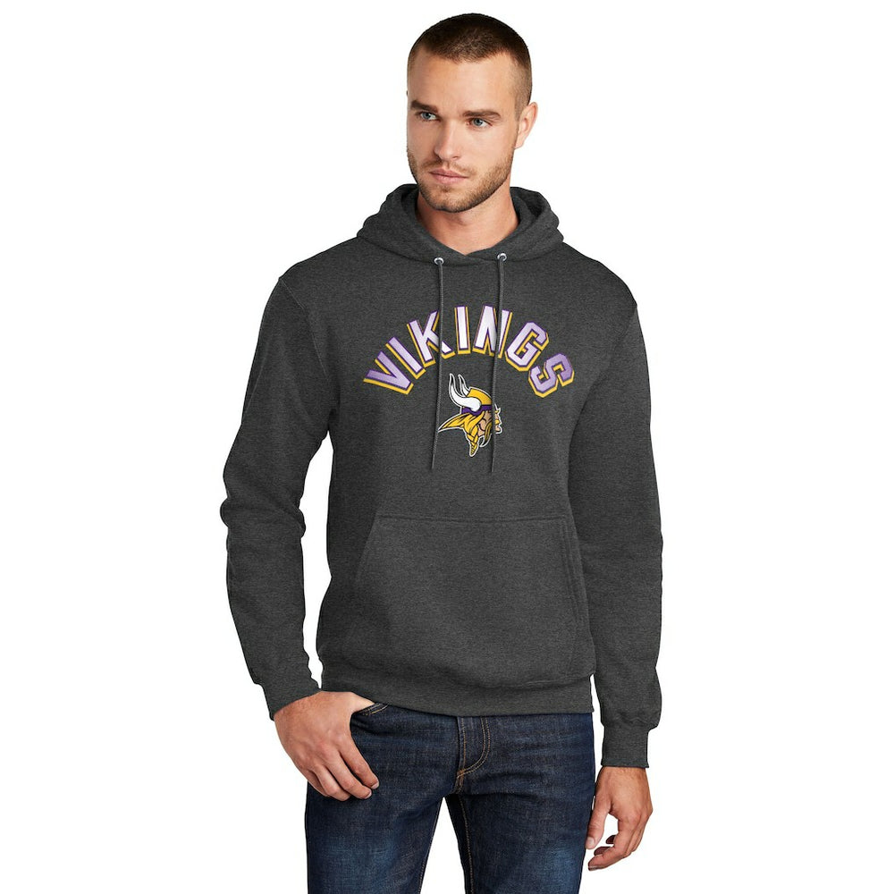 Minnesota Vikings Starter Arch Over Logo Pullover Hoodie Charcoal - NFL