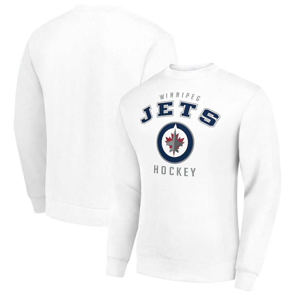 Winnipeg Jets - Men's Starter Team Logo Fleece Pullover Sweatshirt White