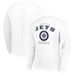 Winnipeg Jets - Men's Starter Team Logo Fleece Pullover Sweatshirt White