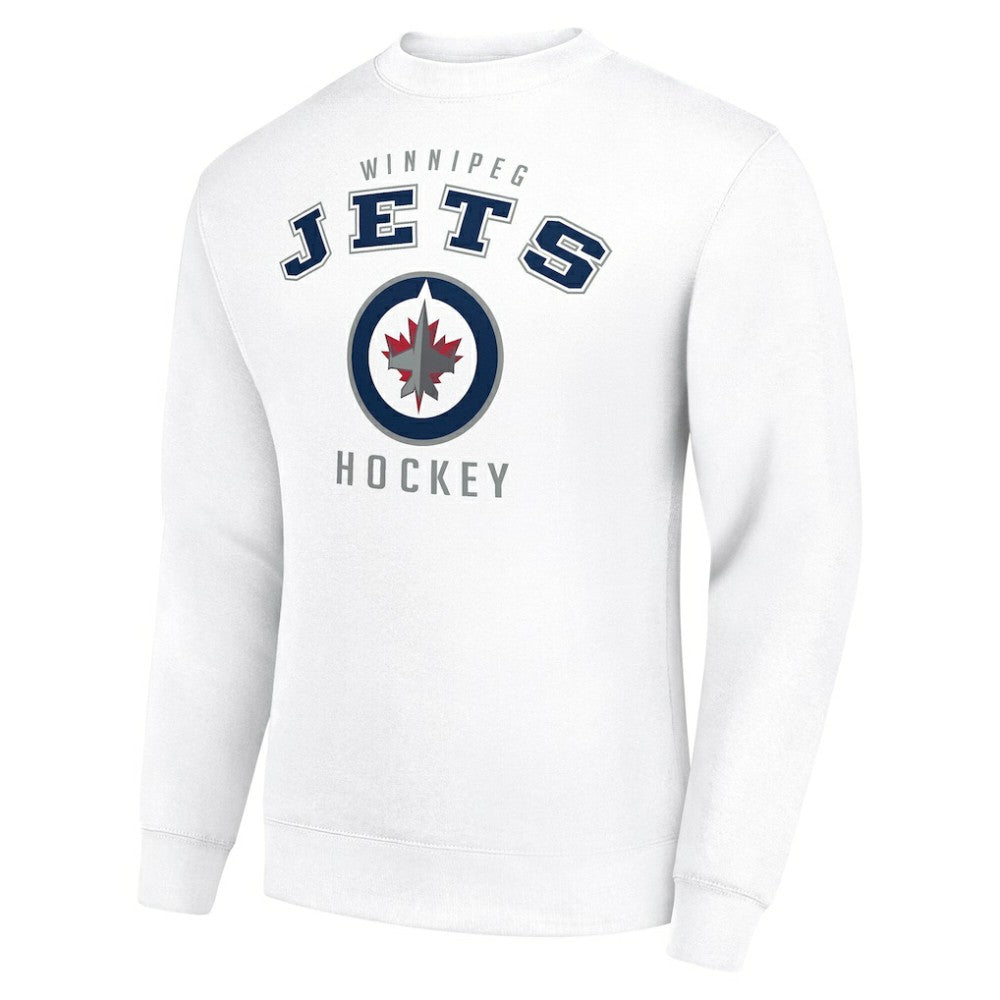 Winnipeg Jets - Men's Starter Team Logo Fleece Pullover Sweatshirt White