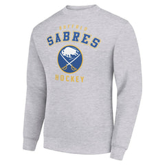 Buffalo Sabres - Men's Starter Team Logo Fleece Pullover Sweatshirt Heather Gray