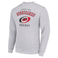 Carolina Hurricanes - Men's Starter Team Logo Fleece Pullover Sweatshirt Heather Gray