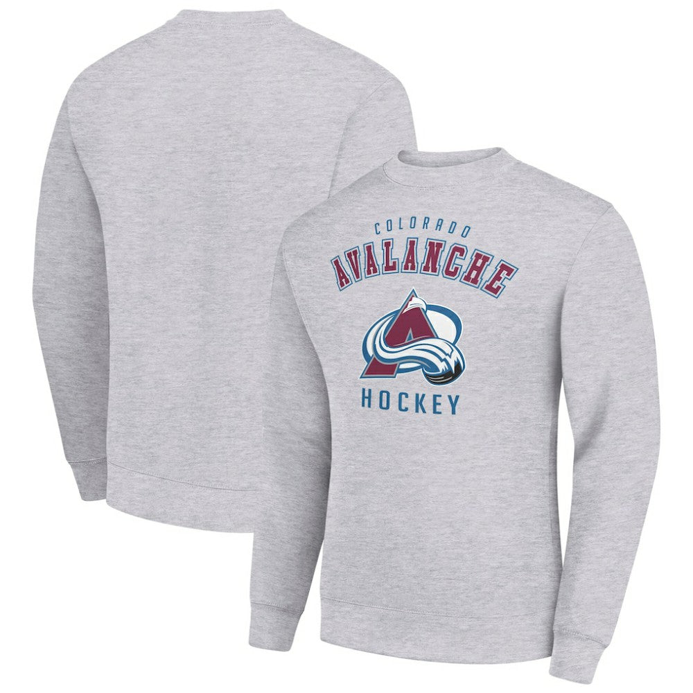Colorado Avalanche - Men's Starter Team Logo Fleece Pullover Sweatshirt Heather Gray
