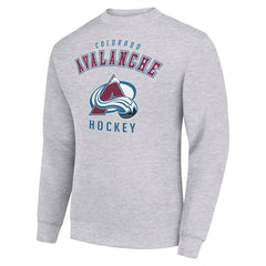 Colorado Avalanche - Men's Starter Team Logo Fleece Pullover Sweatshirt Heather Gray