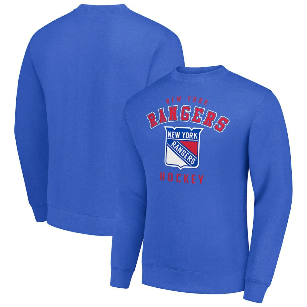 New York Rangers Men's Starter Team Logo Fleece Pullover Sweatshirt Blue
