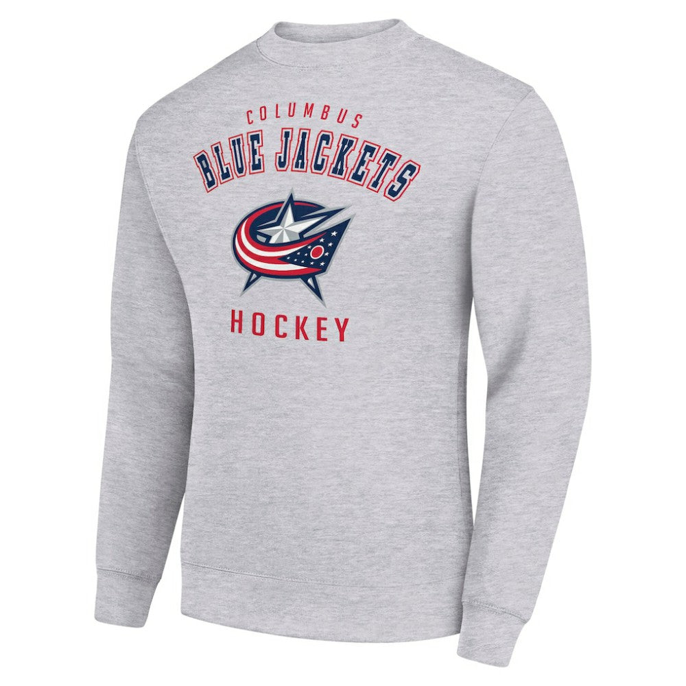 Columbus Blue Jackets - Men's Starter Team Logo Fleece Pullover Sweatshirt Heather Gray
