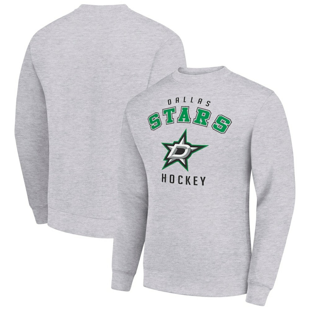 Dallas Stars - Men's Starter Team Logo Fleece Pullover Sweatshirt Heather Gray