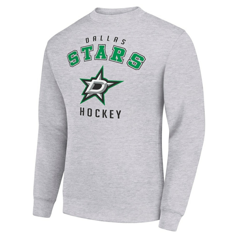 Dallas Stars - Men's Starter Team Logo Fleece Pullover Sweatshirt Heather Gray