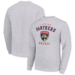 Florida Panthers - Men's Starter Team Logo Fleece Pullover Sweatshirt Heather Gray
