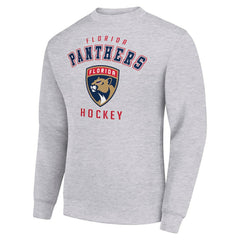 Florida Panthers - Men's Starter Team Logo Fleece Pullover Sweatshirt Heather Gray