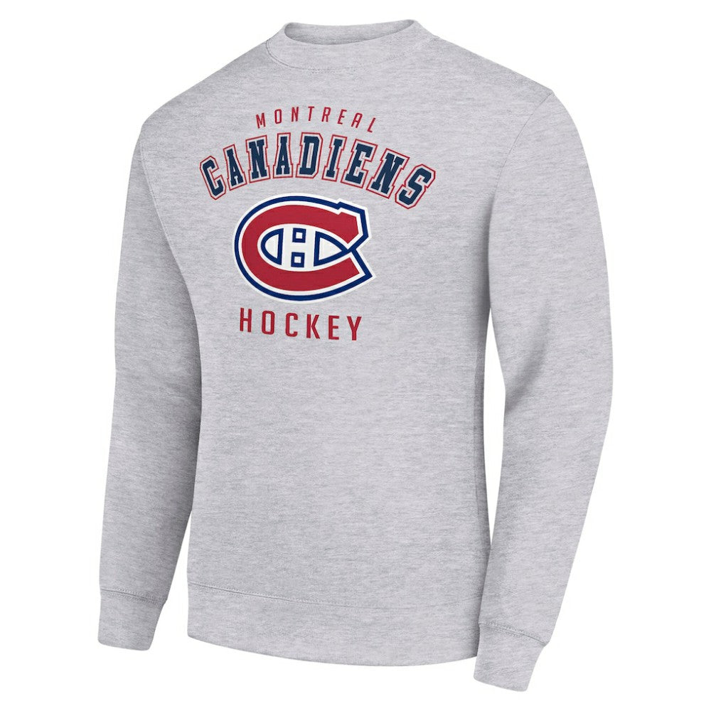 Montreal Canadiens - Men's Starter Team Logo Fleece Pullover Sweatshirt Heather Gray