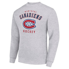 Montreal Canadiens - Men's Starter Team Logo Fleece Pullover Sweatshirt Heather Gray