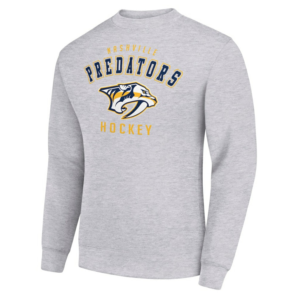 Nashville Predators - Men's Starter Team Logo Fleece Pullover Sweatshirt Heather Gray