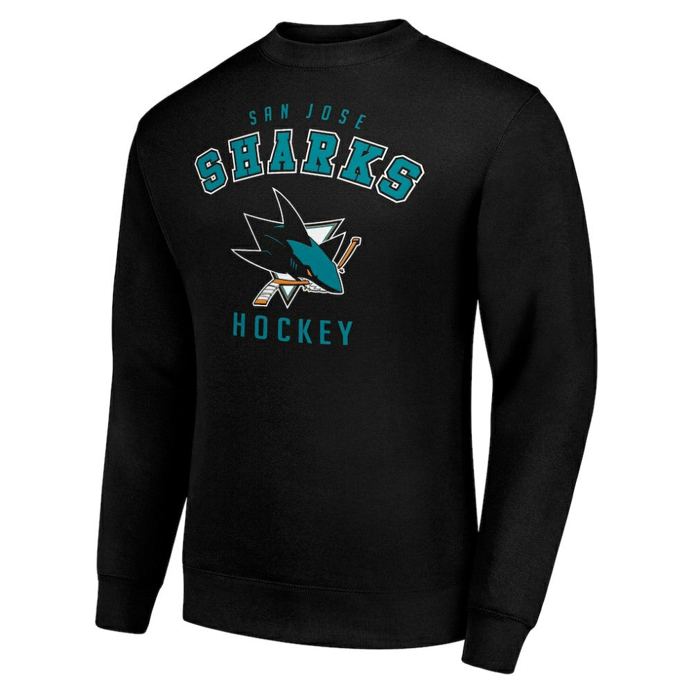 San Jose Sharks - Men's Starter Team Logo Fleece Pullover Sweatshirt Black
