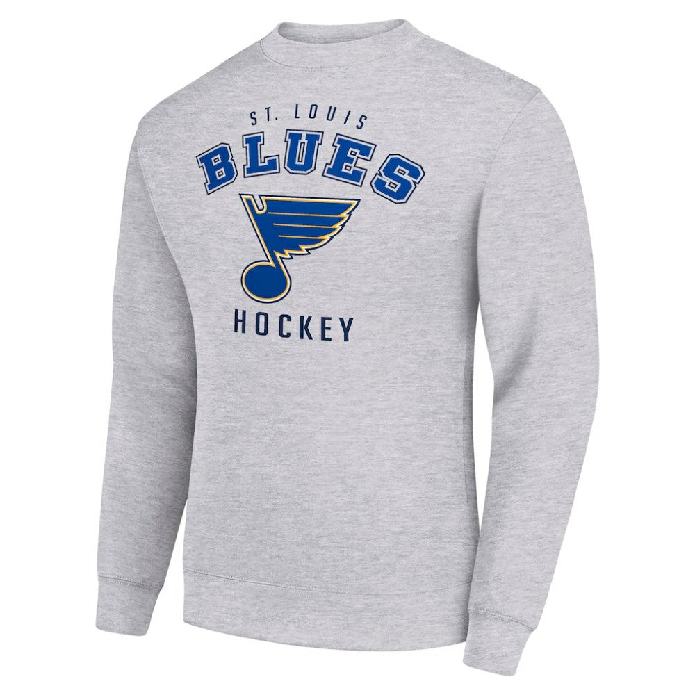 St. Louis Blues - Men's Starter Team Logo Fleece Pullover Sweatshirt Heather Gray