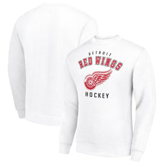 Detroit Red Wings - Men's Starter Team Logo Fleece Pullover Sweatshirt White