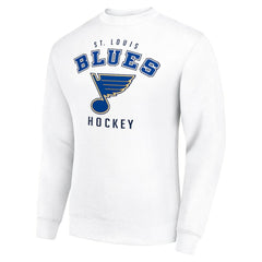 St. Louis Blues - Men's Starter Team Logo Fleece Pullover Sweatshirt White
