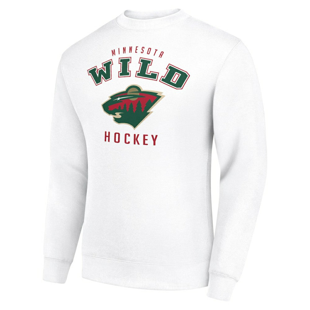 Minnesota Wild - Men's Starter Team Logo Fleece Pullover Sweatshirt White