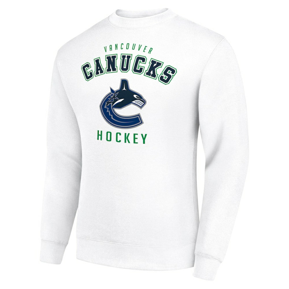 Vancouver Canucks - Men's Starter Team Logo Fleece Pullover Sweatshirt White