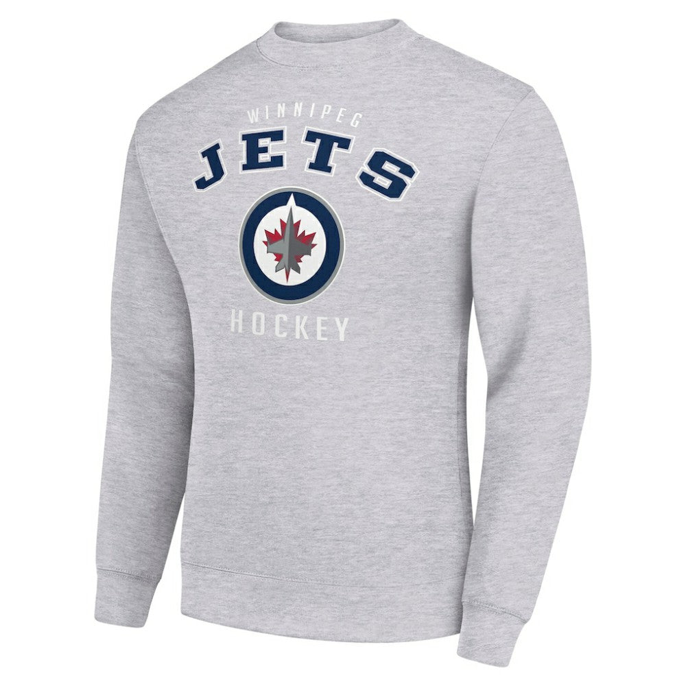 Winnipeg Jets - Men's Starter Team Logo Fleece Pullover Sweatshirt Heather Gray
