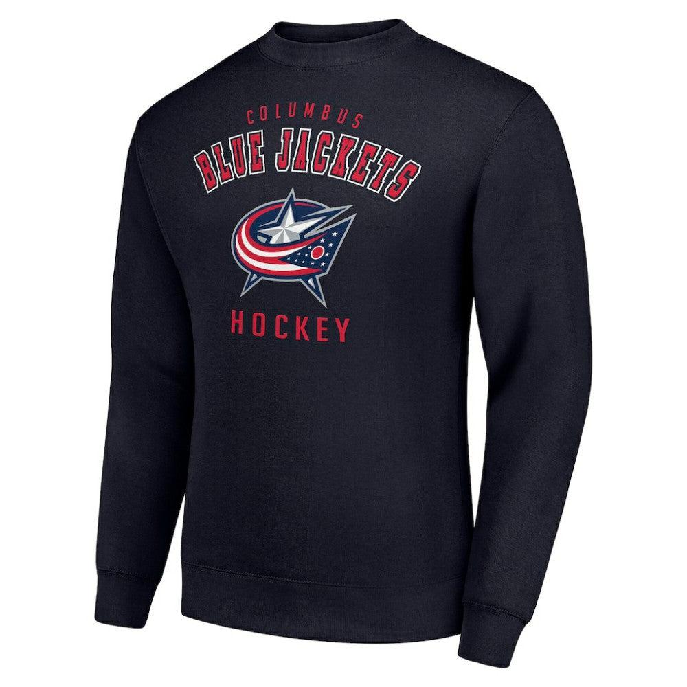 Columbus Blue Jackets - Men's Starter Team Logo Fleece Pullover Sweatshirt Navy