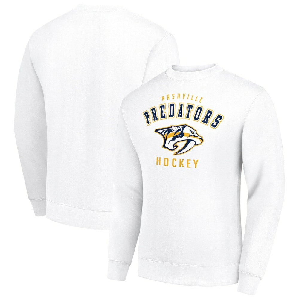 Nashville Predators - Men's Starter Team Logo Fleece Pullover Sweatshirt White