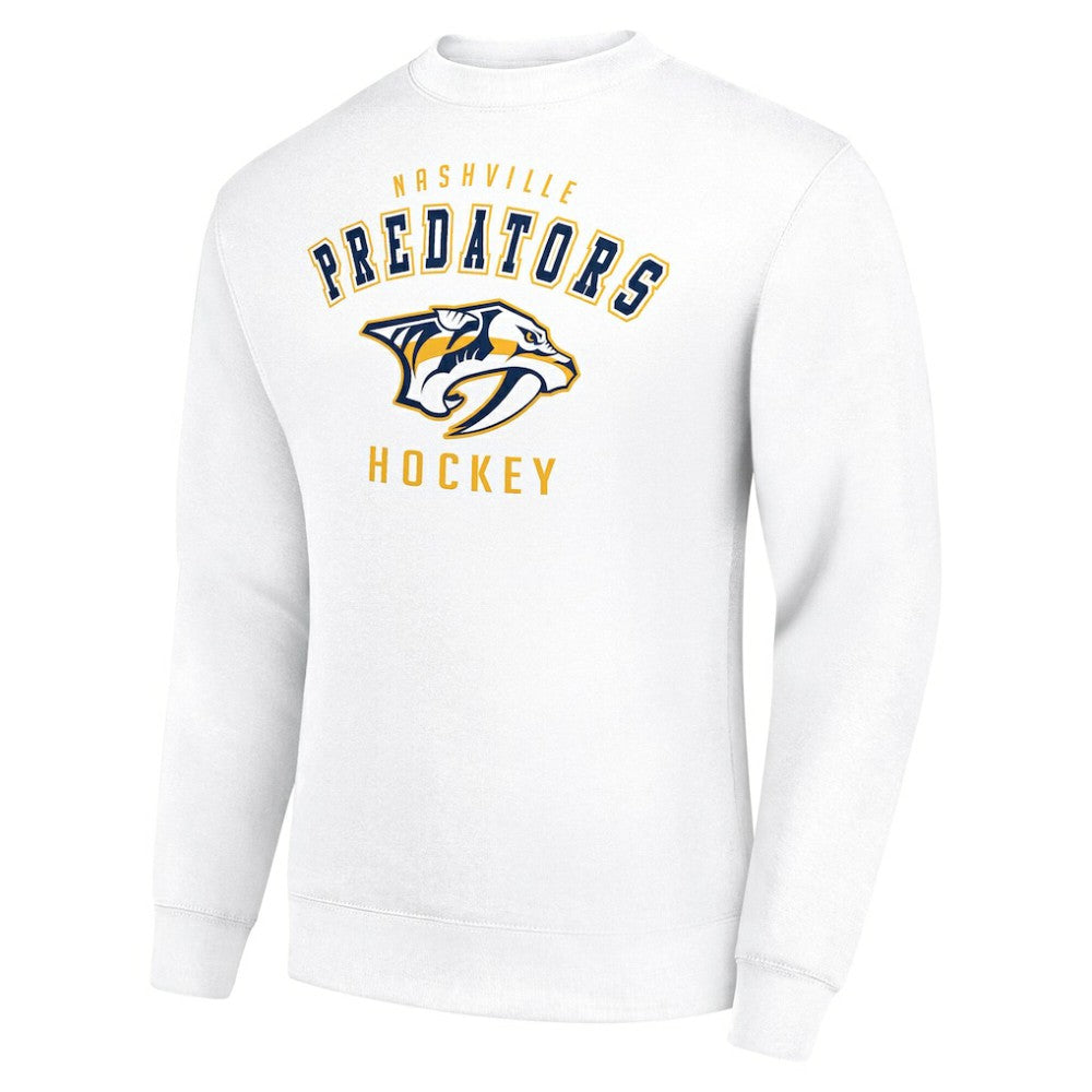 Nashville Predators - Men's Starter Team Logo Fleece Pullover Sweatshirt White