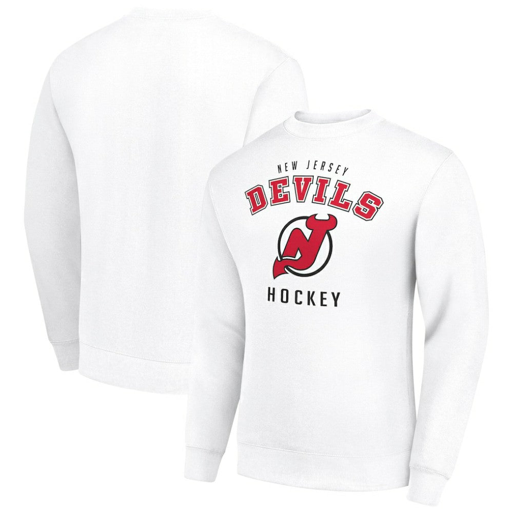 New Jersey Devils - Men's Starter Team Logo Fleece Pullover Sweatshirt White