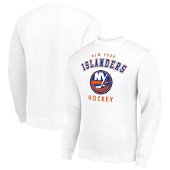 New York Islanders - Men's Starter Team Logo Fleece Pullover Sweatshirt White