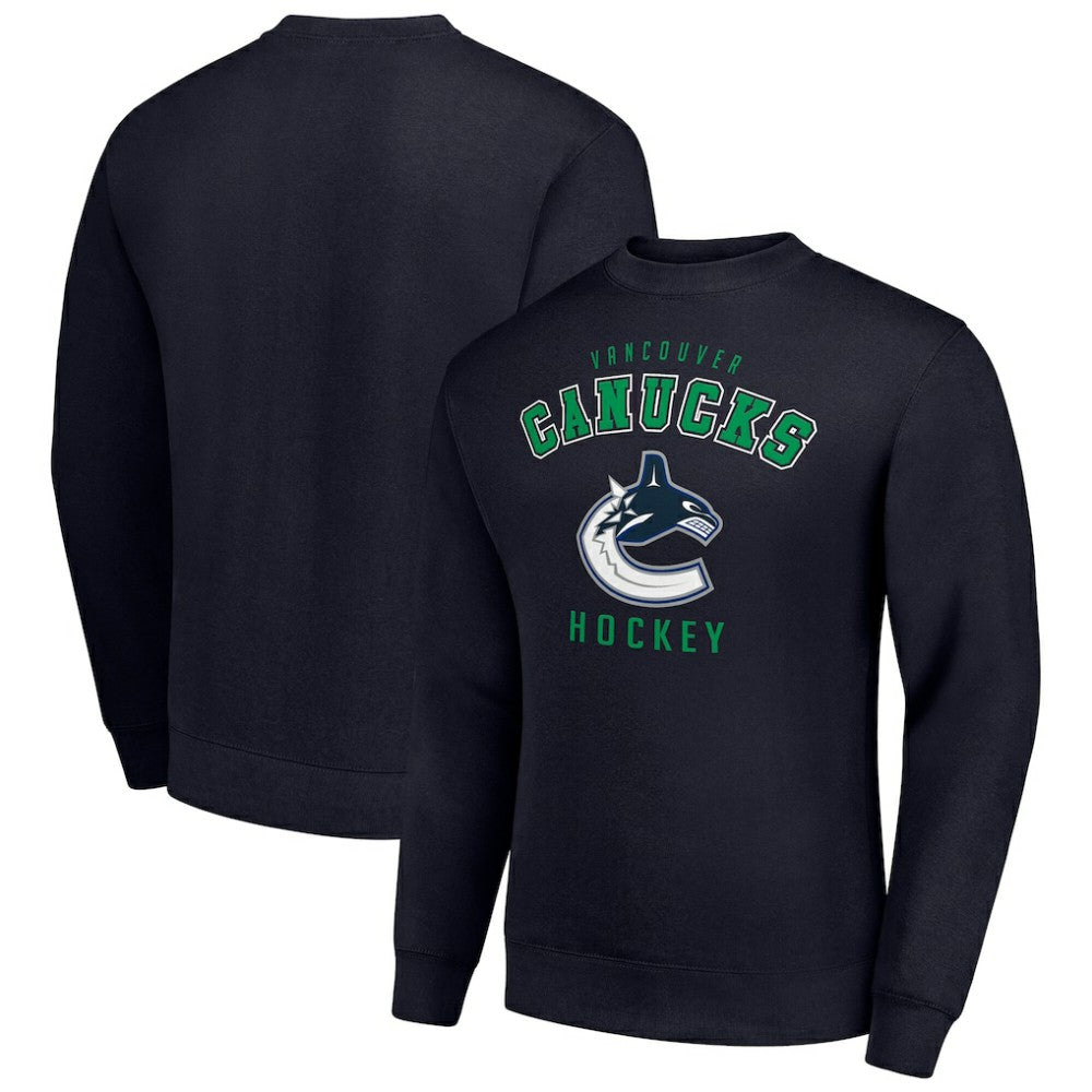 Vancouver Canucks - Men's Starter Team Logo Fleece Pullover Sweatshirt Navy