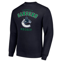 Vancouver Canucks - Men's Starter Team Logo Fleece Pullover Sweatshirt Navy