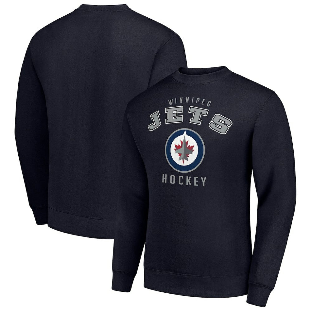 Winnipeg Jets - Men's Starter Team Logo Fleece Pullover Sweatshirt Navy