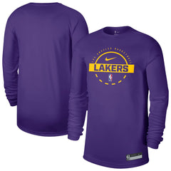 Nike - Los Angeles Lakers 2025/26 On-Court Flare Dri-FIT Practice Long Sleeve Tri-Blend T-Shirt - Purple