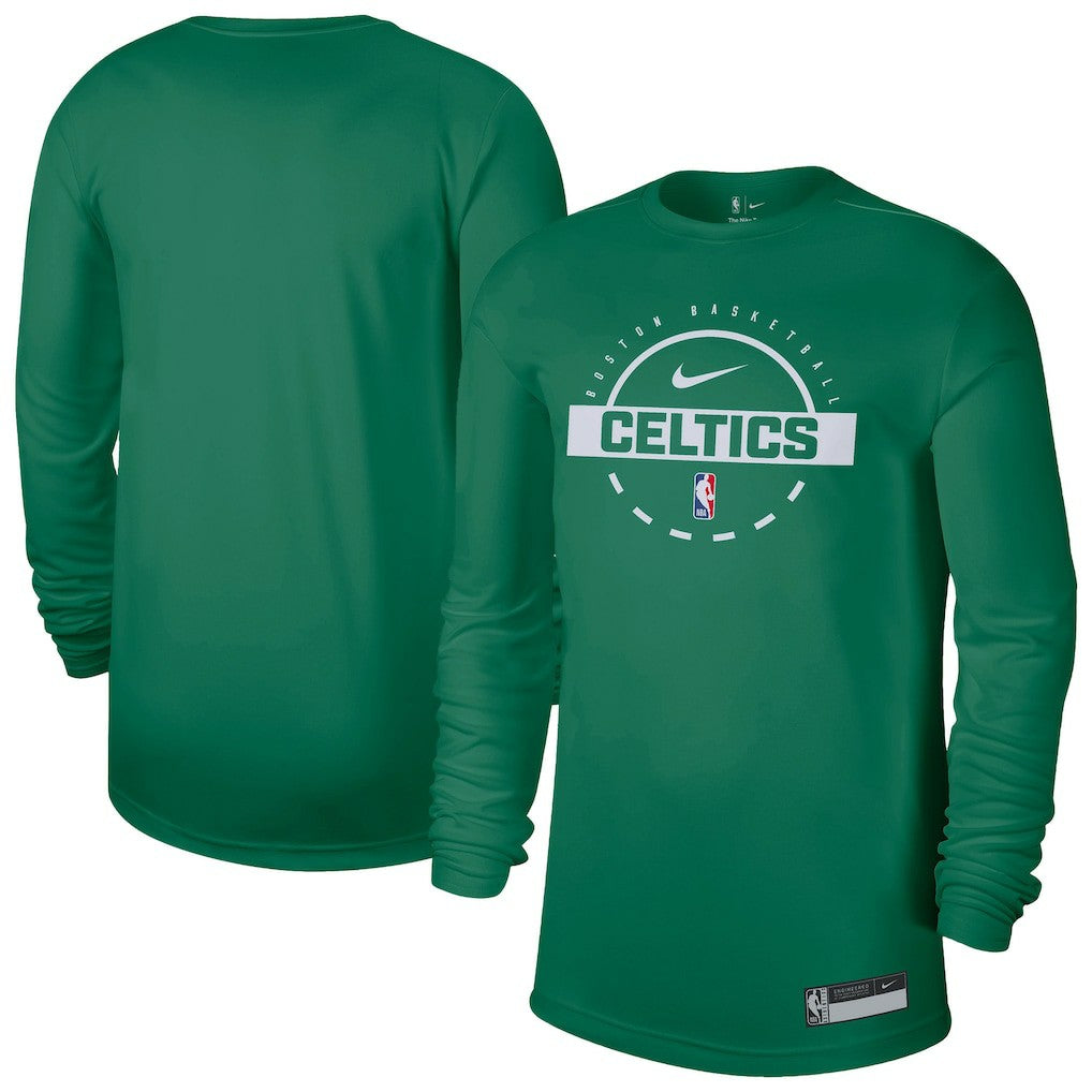Nike - Boston Celtics 2025/26 On-Court Flare Dri-FIT Practice Long Sleeve Tri-Blend T-Shirt - Kelly Green