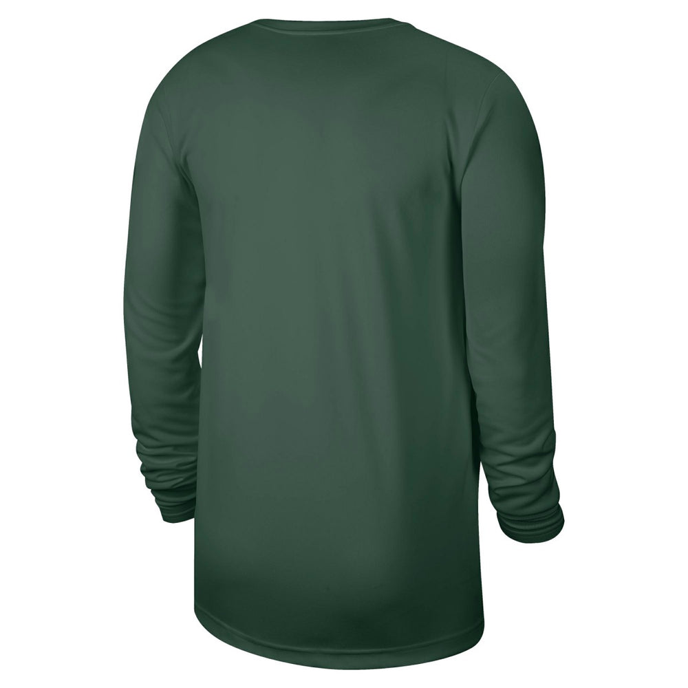 Nike - Milwaukee Bucks 2025/26 On-Court Flare Dri-FIT Practice Long Sleeve Tri-Blend T-Shirt - Hunter Green