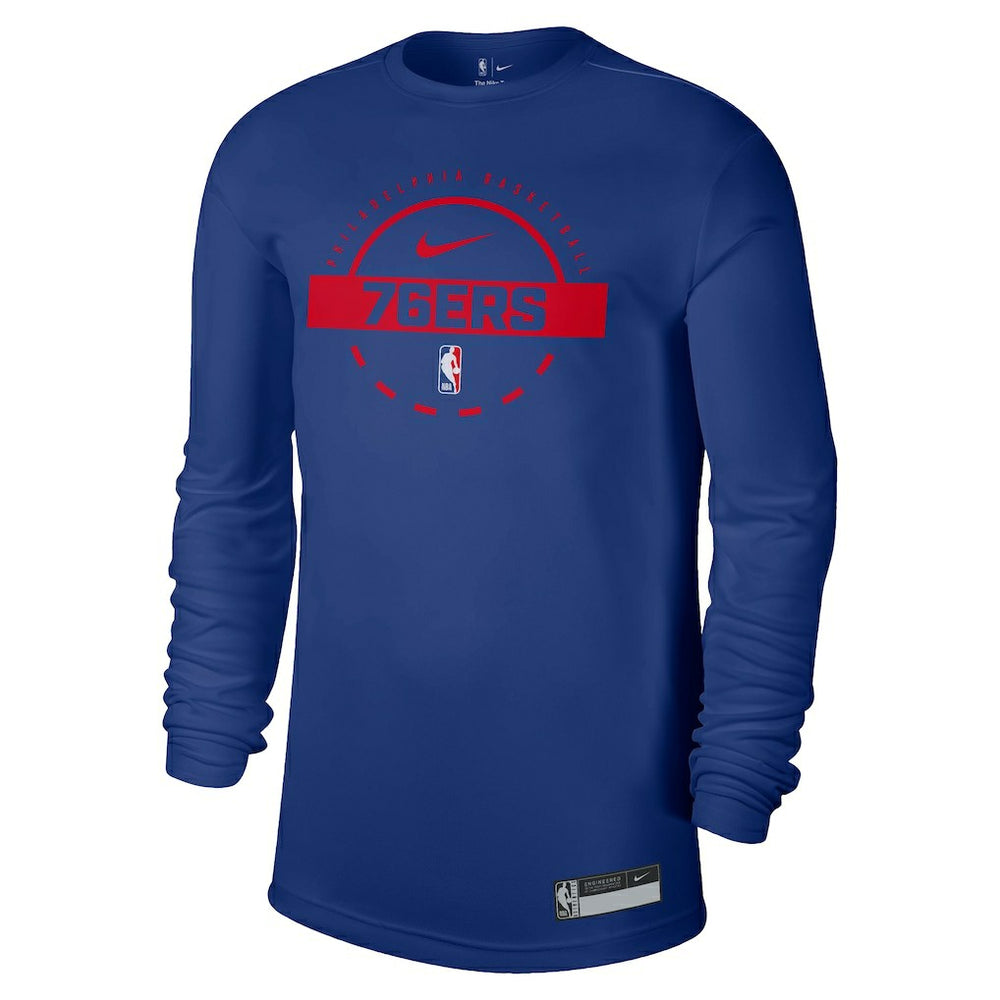 Nike - Philadelphia 76ers 2025/26 On-Court Flare Dri-FIT Practice Long Sleeve Tri-Blend T-Shirt - Royal