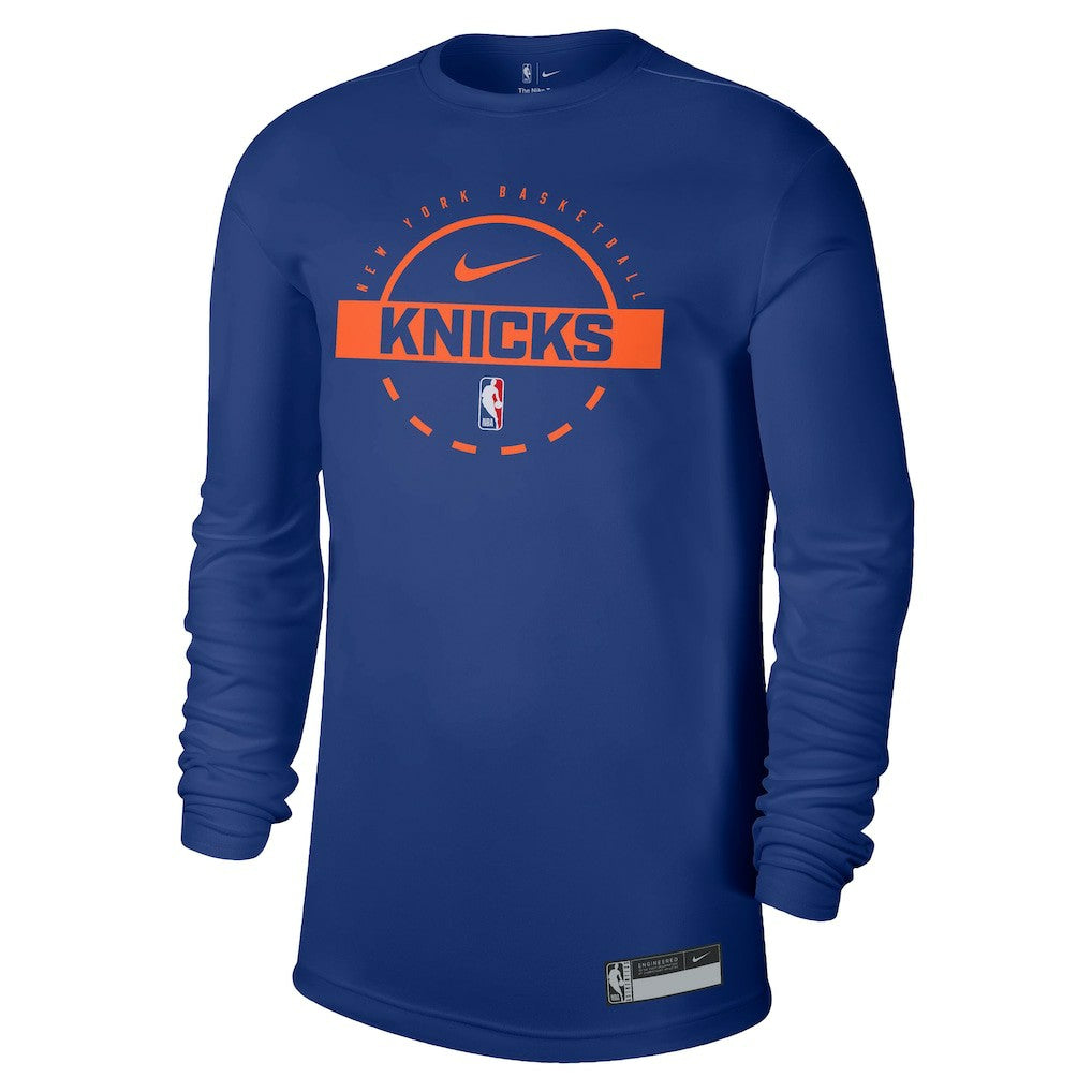 Nike - New York Knicks 2025/26 On-Court Flare Dri-FIT Practice Long Sleeve Tri-Blend T-Shirt - Blue