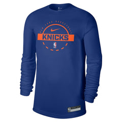 Nike - New York Knicks 2025/26 On-Court Flare Dri-FIT Practice Long Sleeve Tri-Blend T-Shirt - Blue