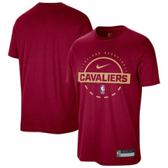 Nike - Cleveland Cavaliers 2025/26 On-Court Flare Dri-FIT Tri-Blend Practice T-Shirt - Wine