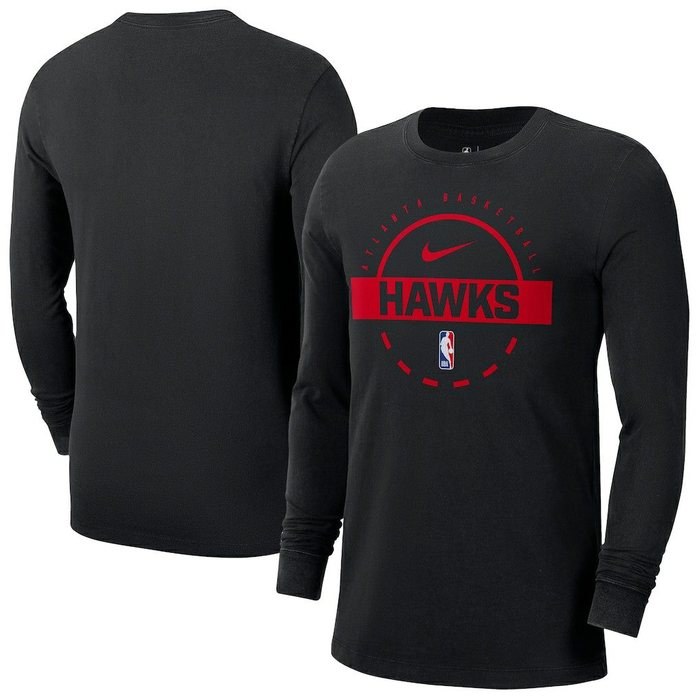 Nike - Atlanta Hawks Authentic Long Sleeve Practice T-Shirt - Black