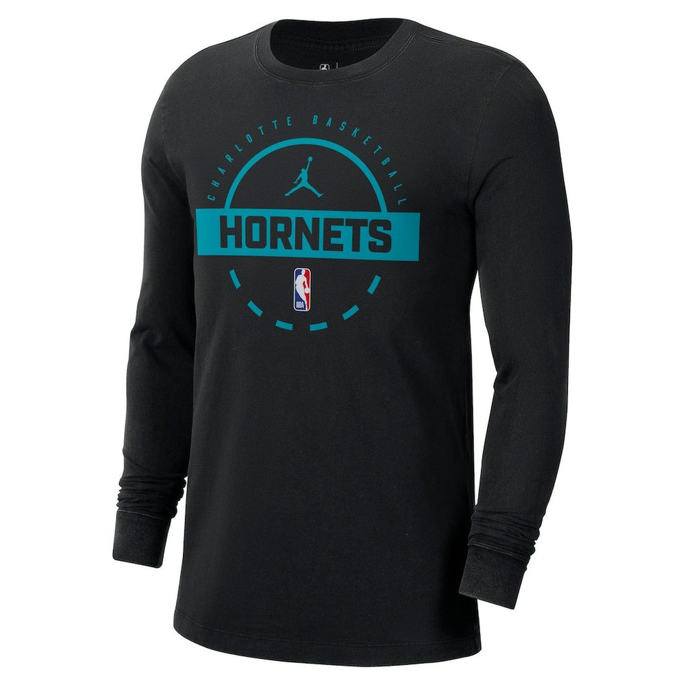 NBA - Charlotte Hornets Jordan Brand Authentic Long Sleeve Practice T-Shirt - Black