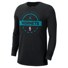 NBA - Charlotte Hornets Jordan Brand Authentic Long Sleeve Practice T-Shirt - Black