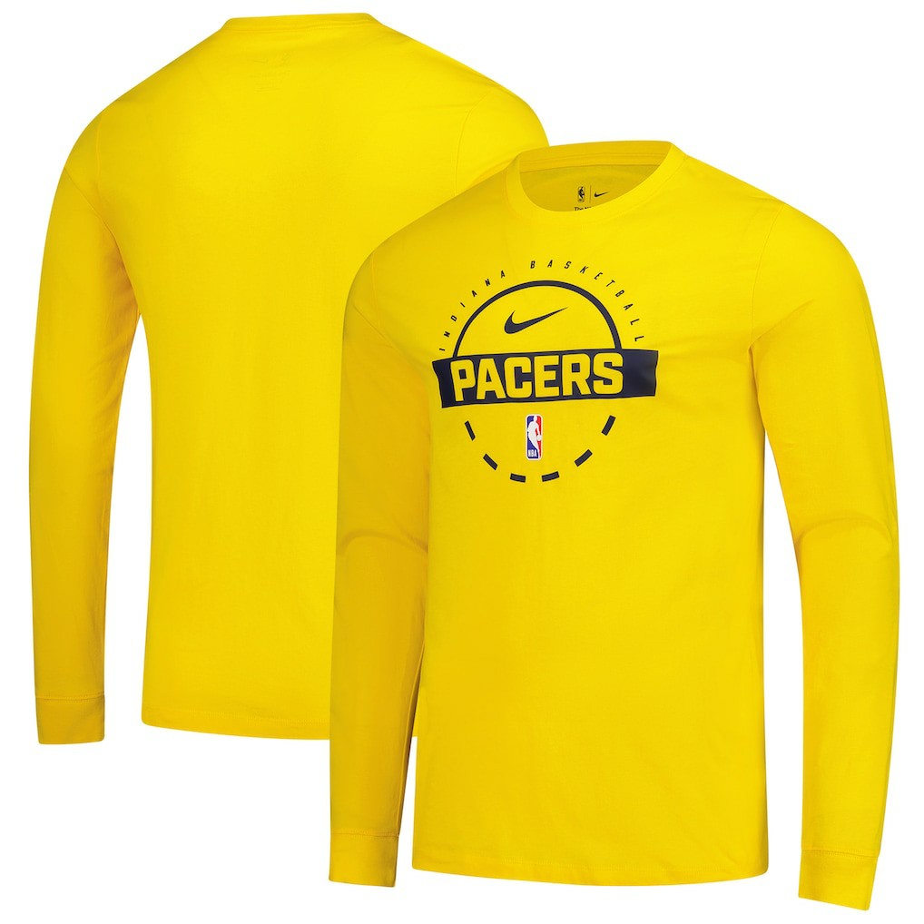 Nike - Indiana Pacers Authentic Long Sleeve Practice T-Shirt - Gold