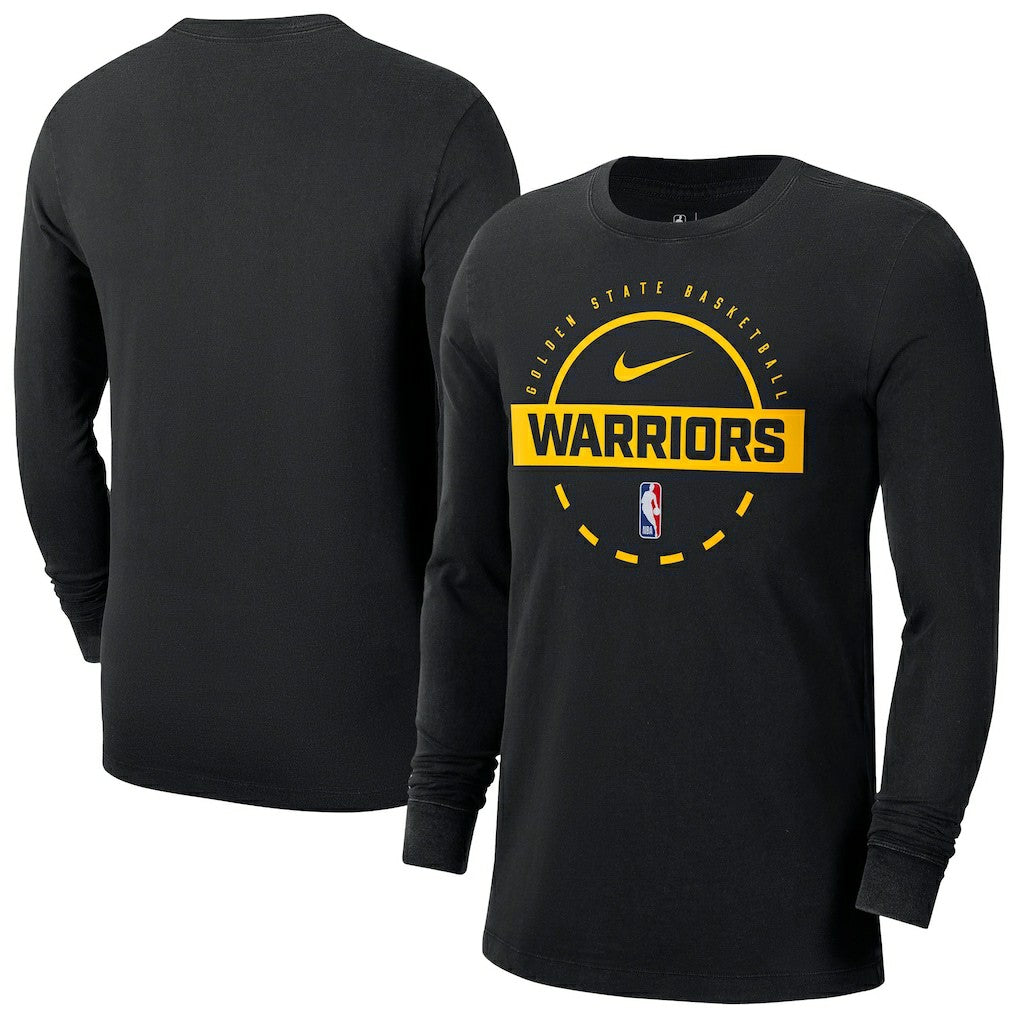 Nike - Golden State Warriors Authentic Long Sleeve Practice T-Shirt - Black