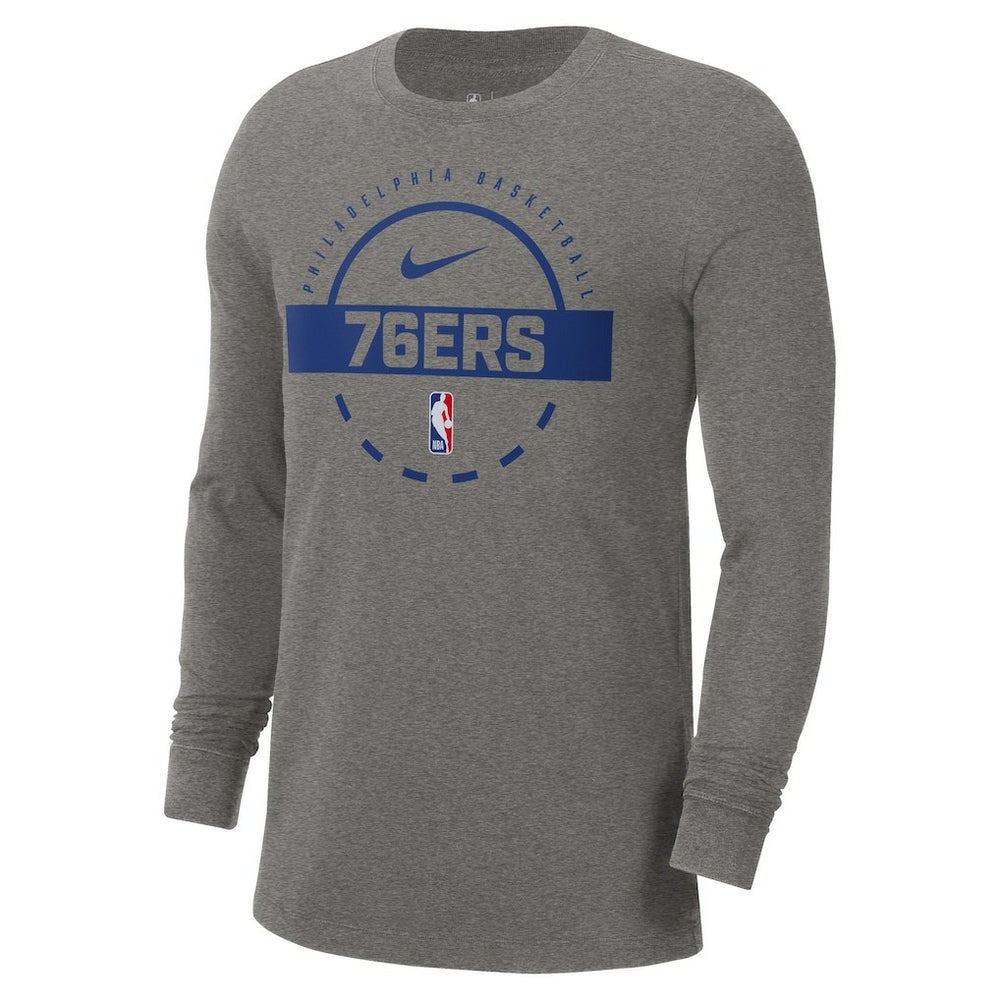 Nike - Philadelphia 76ers Authentic Long Sleeve Practice T-Shirt - Charcoal